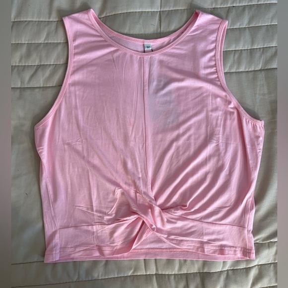 NWT Pink Twist-Front Sleeveless crop Top - Picture 3 of 8